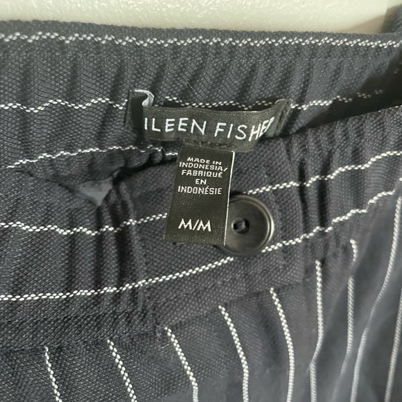 Eileen Fisher Black Pinstripe Trousers - Picture 3 of 8